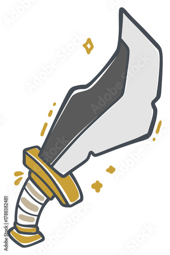 Fantasy Sword with Gold Handle Sticker