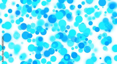 Abstract blue circles composition on white backdrop conveying a playful and refreshing mood that