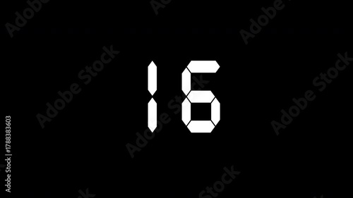 twenty second countdown timer animation, 20 to 0 seconds countdown on dark background

