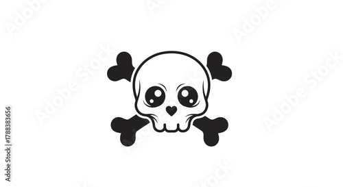 Adorable skull and crossbones design for playful themes and humorous contexts illustration