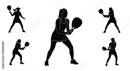 Silhouettes of women playing tennis a dynamic and athletic representation