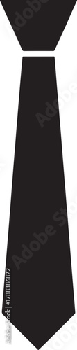 Black necktie icon on white background fashion clothing