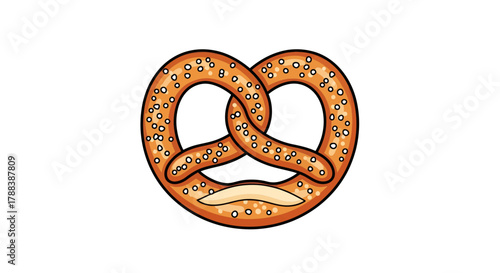 Crisp pretzel snack depiction with salted exterior and a soft center illustration
