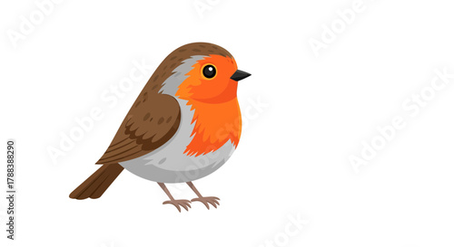 Delightful robin illustration against a stark backdrop accentuating design elements featuring