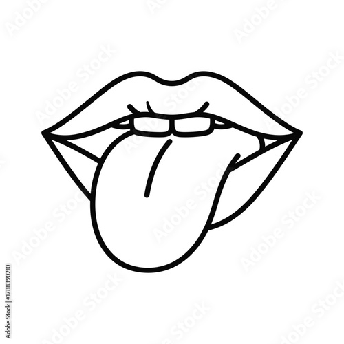 Lips with tongue sticking out, a symbol of playfulness and defiance