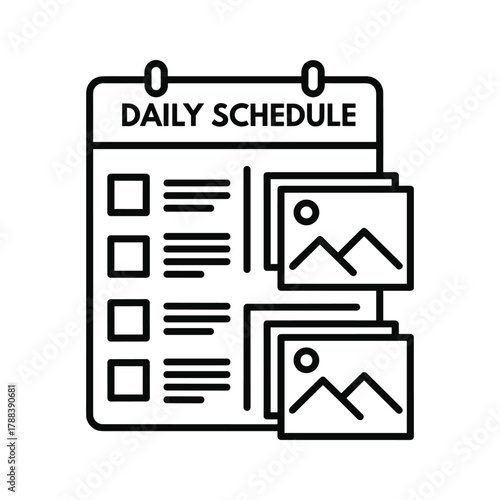 Daily schedule with checkboxes and images