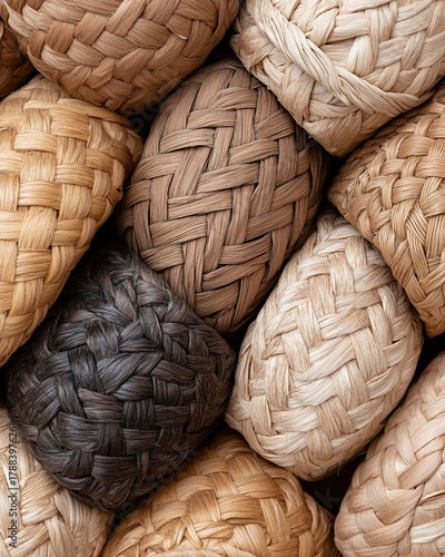Natural Woven Basket Textures in Earthy Tones