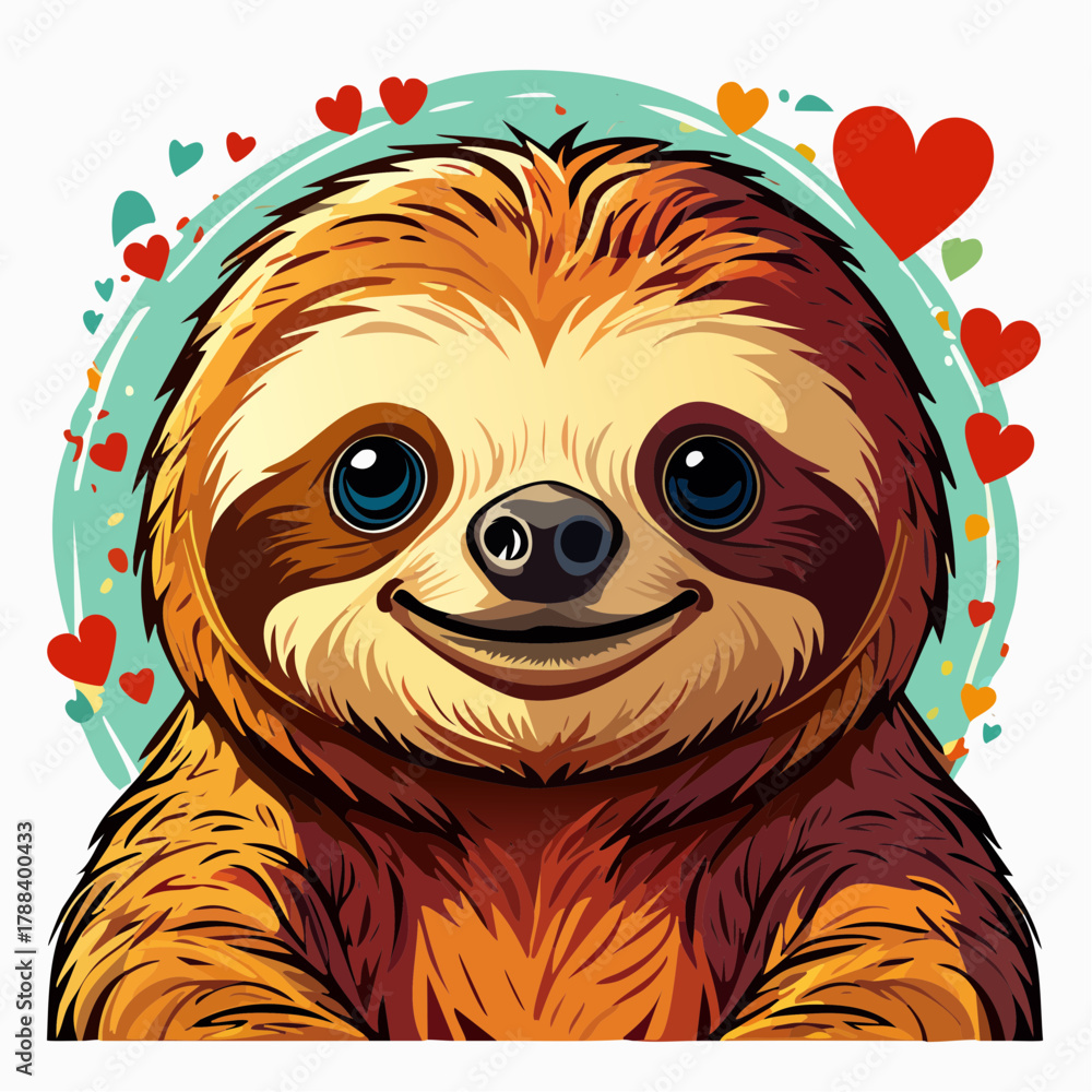 Obraz premium Faultier - Cartoon Comic Stil