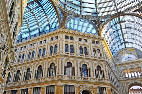 Interior details of the Galleria Umberto I, built in the 19th century in Naples, Campania, Italy