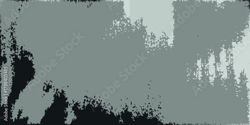 Abstract textured background with distressed paint splatters and rough edges in shades of grey