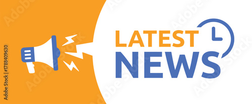 news, latest, announcement, information, media, broadcast, communication, megaphone, loudhailer, sound, alert, notification, breaking news, current events, report, update, graphic, vector, design, sym