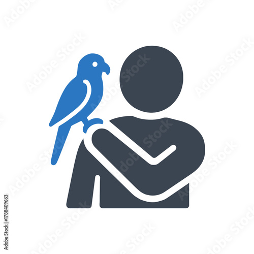 Pet bird on shoulder icon