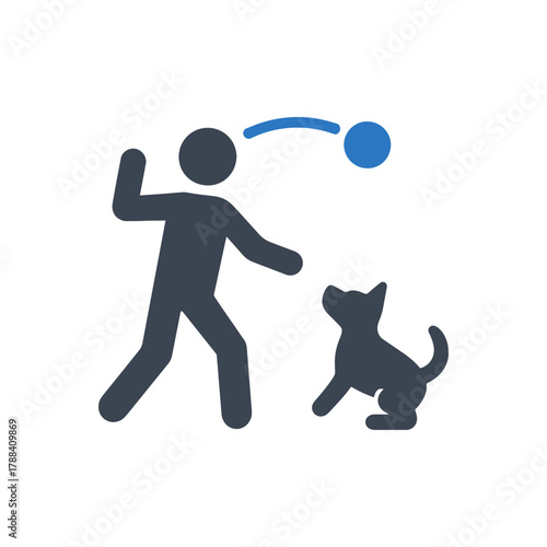Playing fetch with dog icon