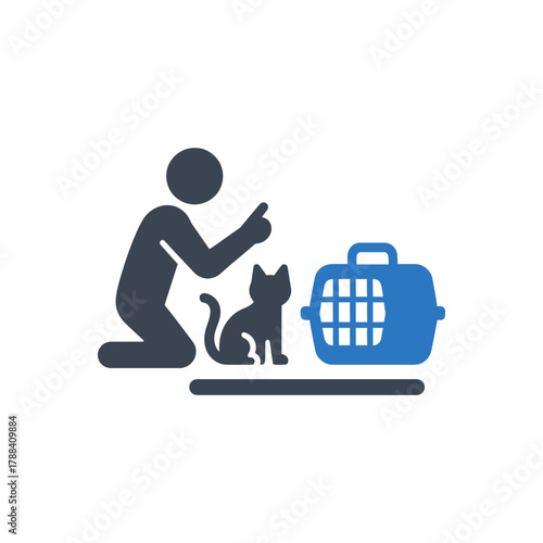 Training cat carrier icon