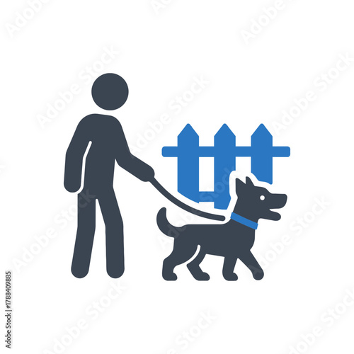 Walking pet dog icon
