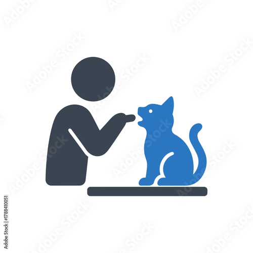 Feeding cat treat icon