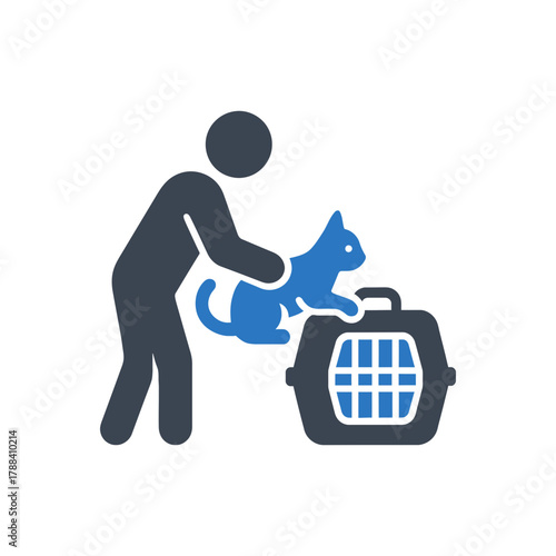 Cat pet carrier icon