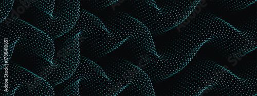 Dynamic glowing teal dot pattern evokes a futuristic and modern vibe design
