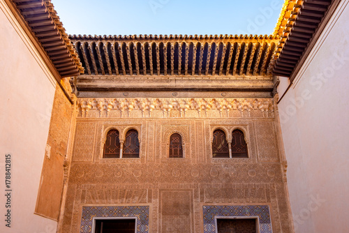 Interiors of Nasrid palace in Alhambra, Granada, Spain