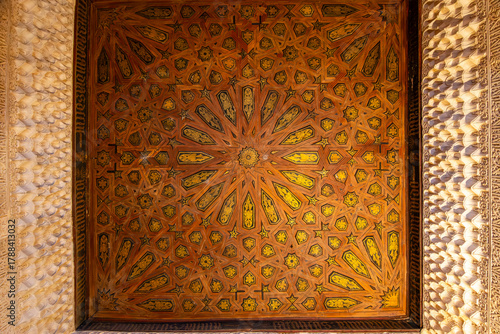 Interiors of Nasrid palace in Alhambra, Granada, Spain