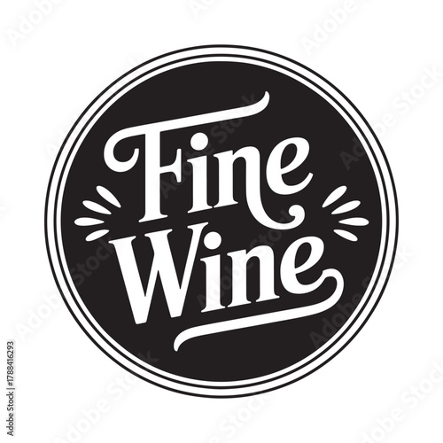Classic fine wine emblem with elegant script font