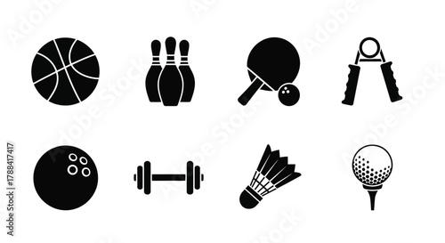 Collection of sport equipment