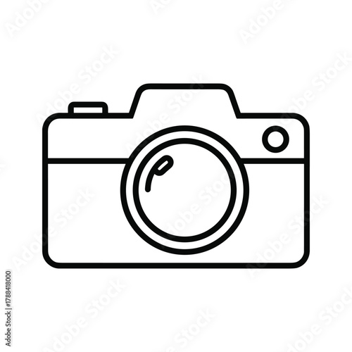Simple line art icon of a camera
