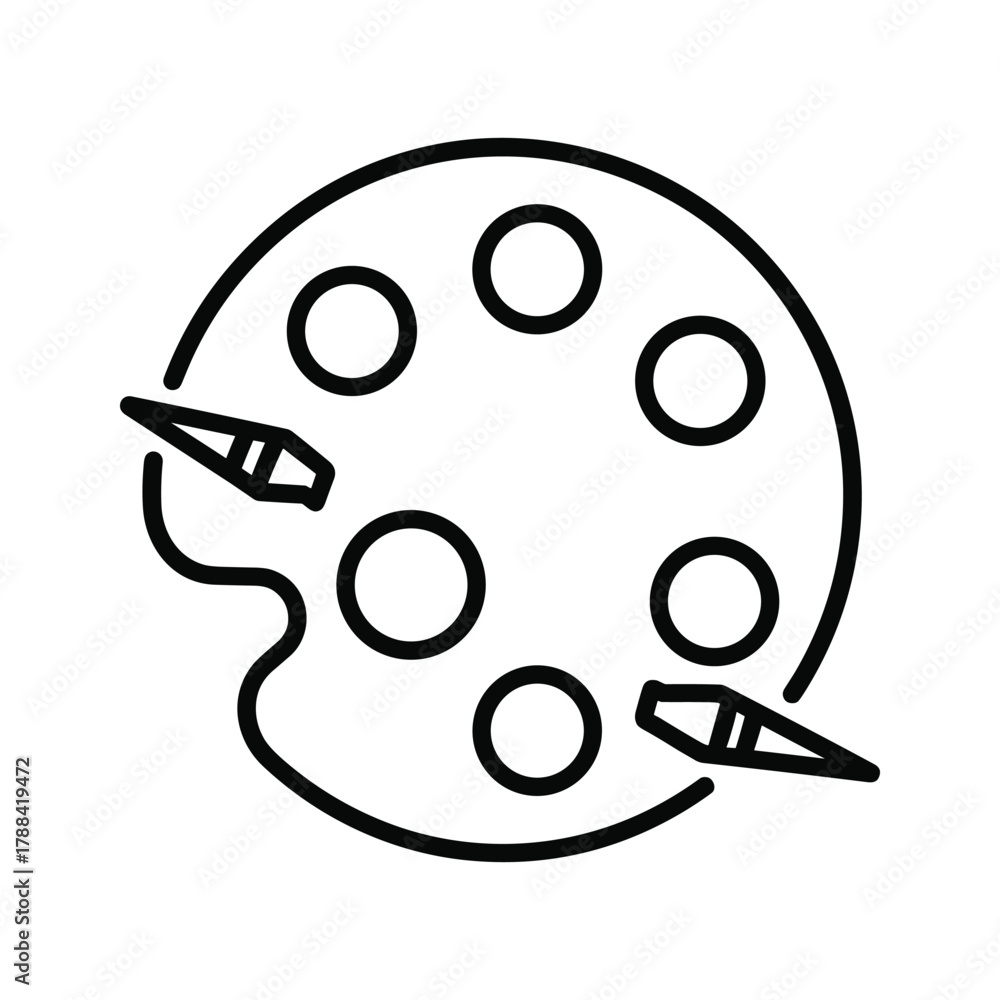 Fototapeta premium Artists paint palette with brushes