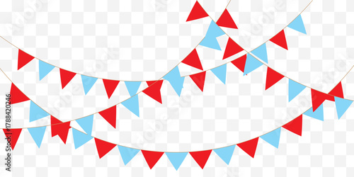 Set of multicolored buntings garlands flags isolated on white background. carnival colored garlands and bunting. confetti festive colorful carnival. Best Design Collection. EPS 10