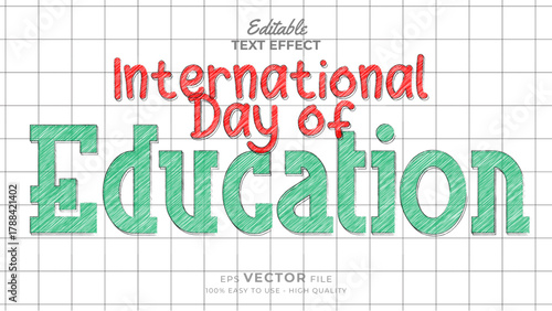 International Day of Education editable text