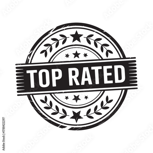 Vintage style top rated seal of approval emblem