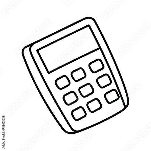 black calculator isolated on white background
