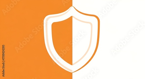Modern flat design shield icon in vibrant orange and white, suggesting security and reliability.