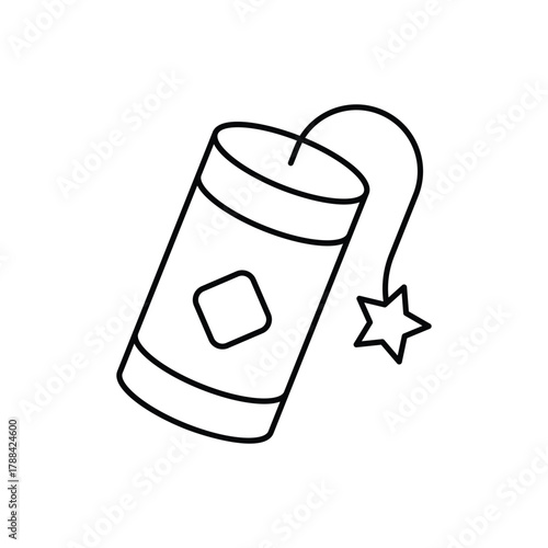 Firecracker line icon vector stock with white background