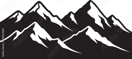 Jagged black and white mountain peaks mountains snow