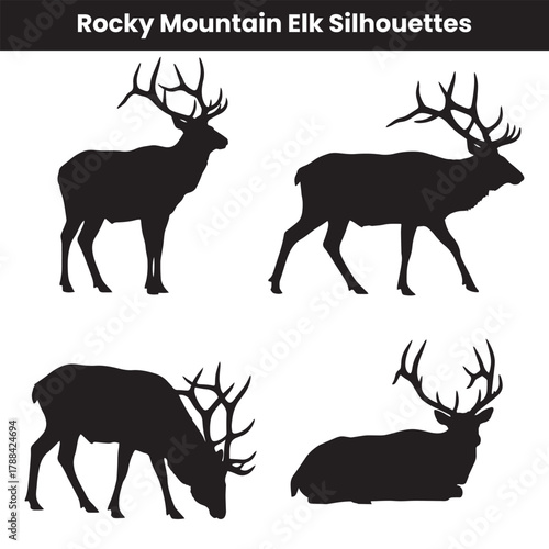 Rocky Mountain Elk Silhouettes