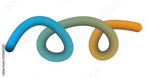 3d abstract gradient wavy curvy long squiggles line, loopy line, wave line - stock vector. abstract wavy line. long hand drawn squiggle. vector illustration on transparent background