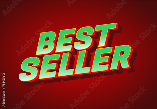 Bold text displaying the phrase Best Seller in a vibrant green and red color scheme against a dark b