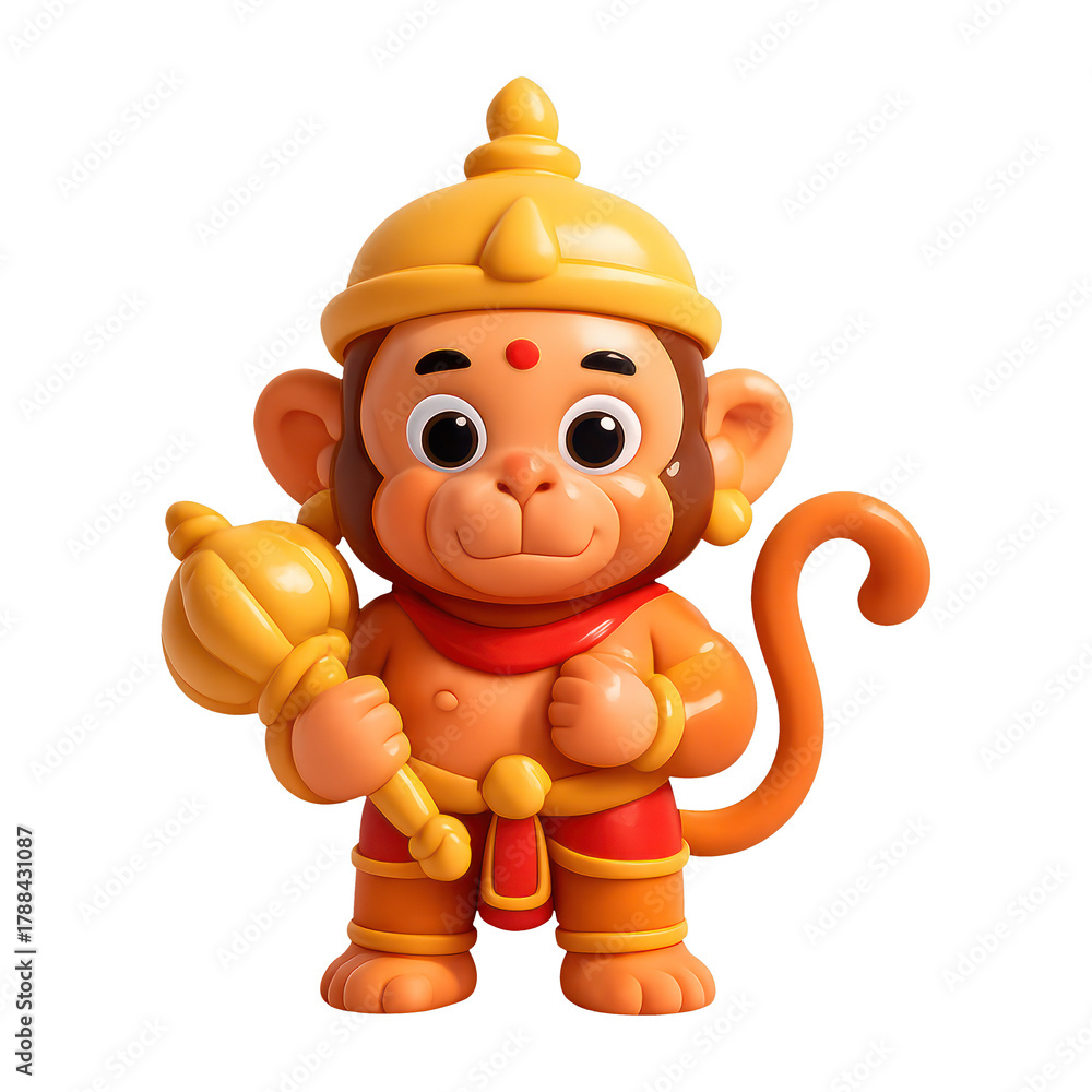 Fototapeta premium PNG Cute cartoon monkey warrior