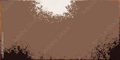 Abstract textured background with a gradient of earthy brown and cream tones with a distressed edge effect