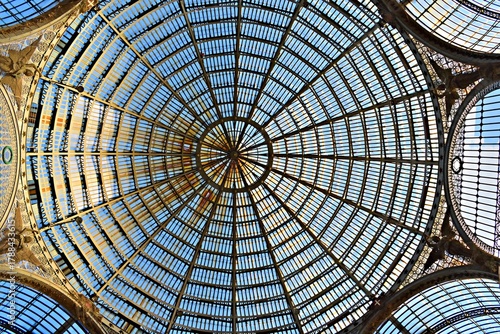 Interior details of the Galleria Umberto I, built in the 19th century in Naples, Campania, Italy