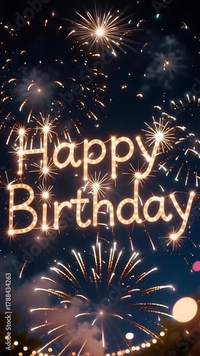 Wallpaper Mural Spectacular birthday fireworks light up the night sky for a joyous celebration, creating a magical and unforgettable moment with vibrant colors Torontodigital.ca