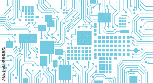 Circuit board technology background blue electronic design art editable vector