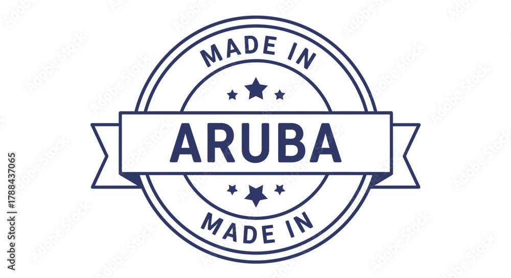 Obraz premium Aruba made in label vector graphic design product origin stamp editable vector
