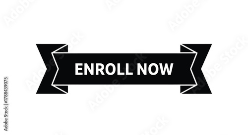Enroll now banner vector design for courses and registration form editable vector