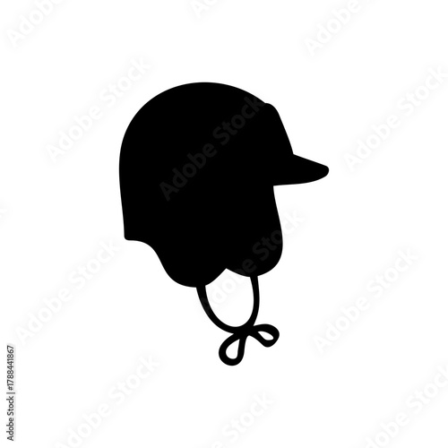 Earflap silhouette vector flat illustration design.