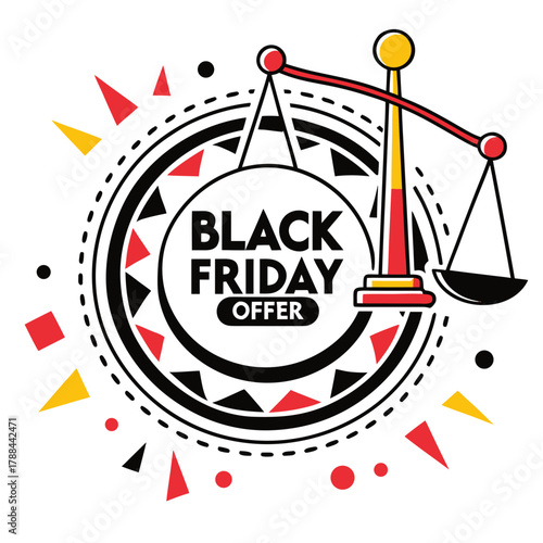 Black friday offer symbolizing balance and deals