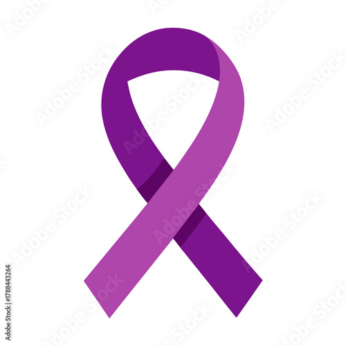 Purple ribbon symbol for awareness and support