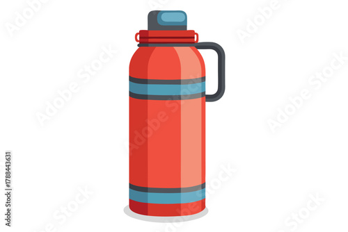 thermos bottle on white background