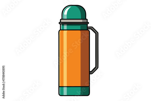 thermos bottle on white background